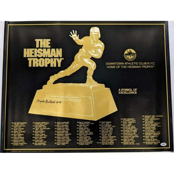Angelo Bertelli autographed 1995 Heisman Trophy 22x28 poster PSA/DNA