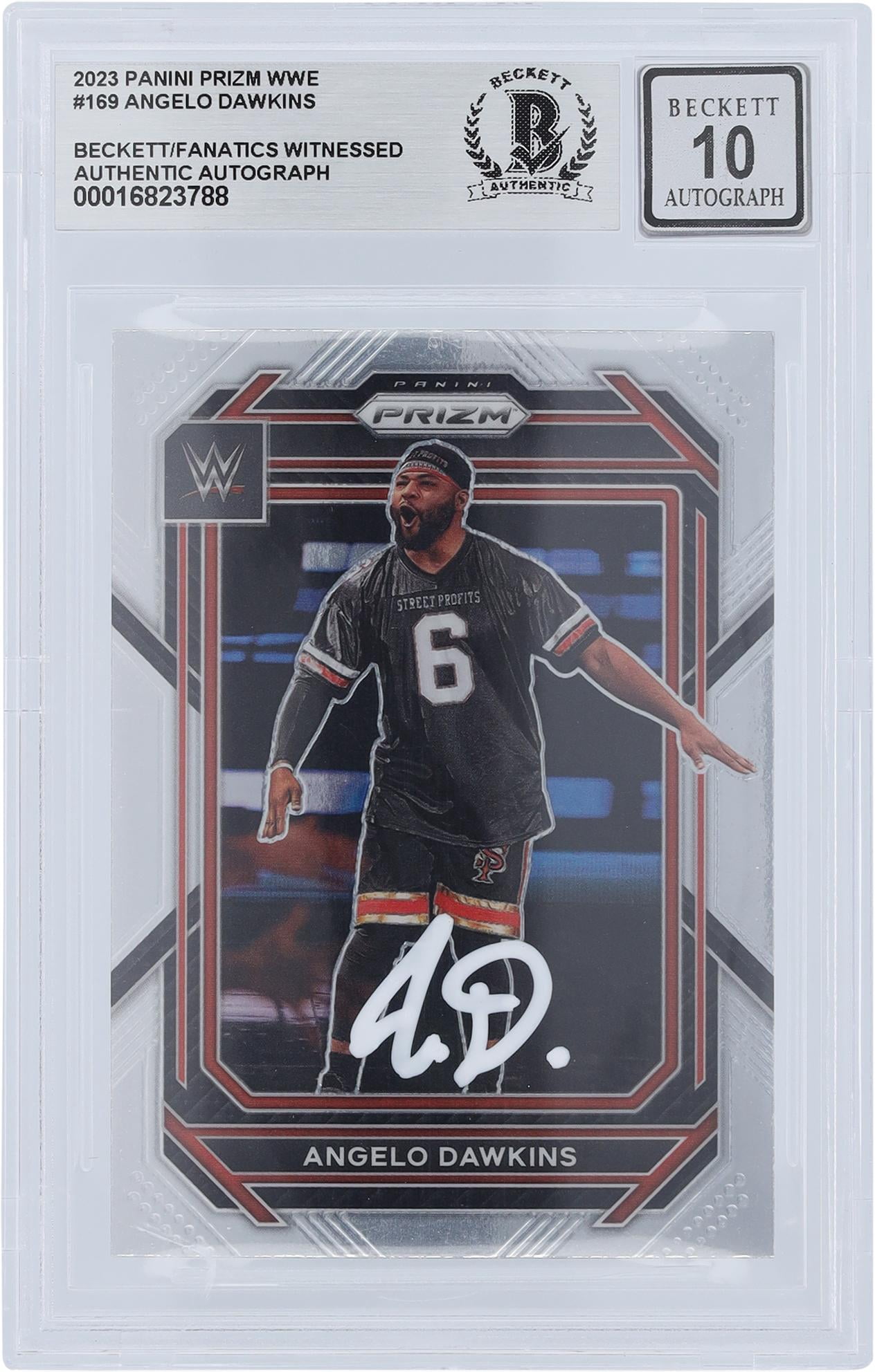 Angelo Dawkins WWE Autographed 2023 Panini Prizm White Ink #169 Beckett ...