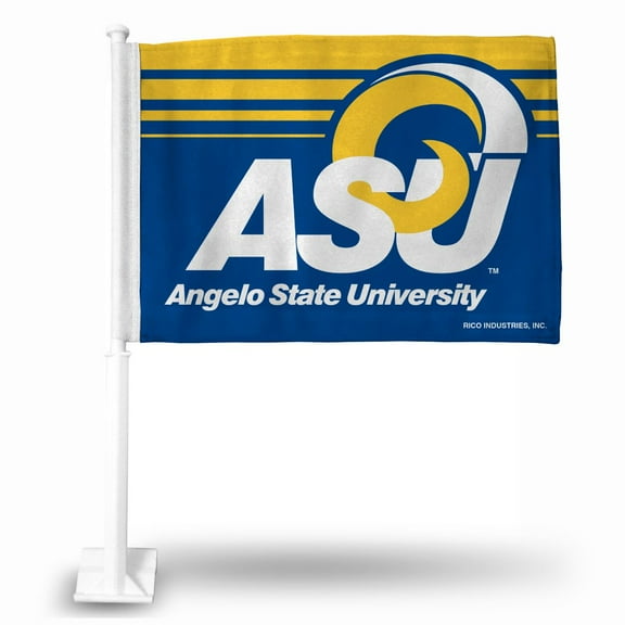 Angelo State NCAA Rams 14x19 Double Sided Window Mount Car Flag