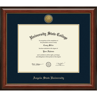 Angelo State University Diploma Frame, Document Size 14" x 11"