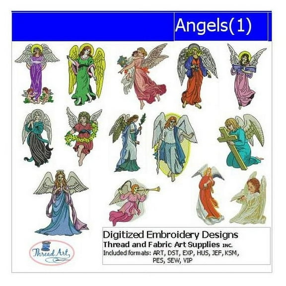 Angels(1) Embroidery Designs - All Popular Formats Included - Loaded on USB Stick