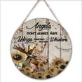 thumbnail image 1 of Angels Don't Always Have Wings Sometimes They Have Whiskers Round Wood Hanging Sign Moose Lovers Gift Animal Wall Art Rustic Wooden Decor Home Wall Decor for Cafes Bars Club 12x12 Inches, 1 of 6