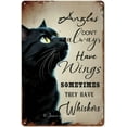 thumbnail image 1 of Angels Don't Always Have Wings Sometimes They Have Whiskers Tin Sign Vintage Floral Black Cat Poster Black Cat Gifts for Cat Lovers, Cat Wall Decor for Bedroom 12x16 In, 1 of 6