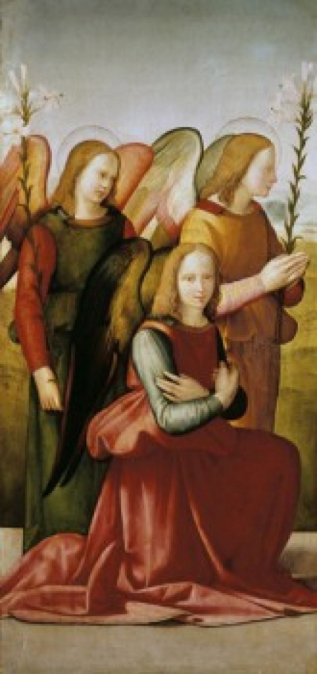 Angels of the Annunciation Francesco Granacci (1477-1543Italian) Oil on wood  Galleria dellAccademia Florence Canvas Art - Francesco Granacci (18 x 24)