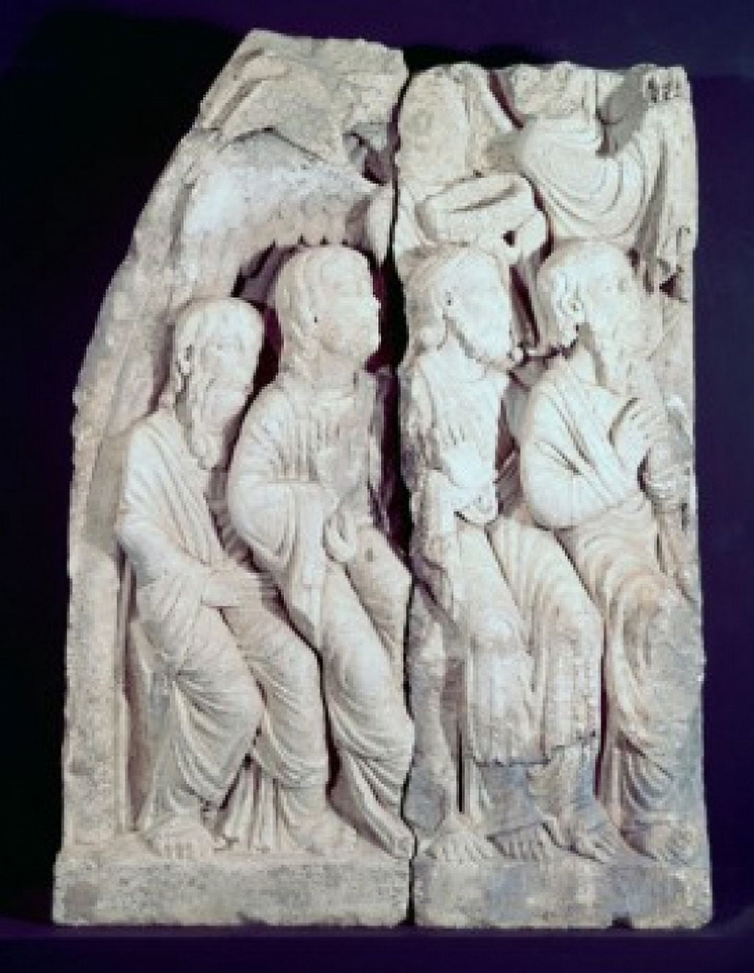 Angels And Apostles (Matthew Peter Paul and John) 12th Century Artist Unknown Relief Church of Stl Matrin St Giles Provence France Canvas Art - (18 x 24)