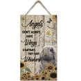 thumbnail image 1 of Angels Don't Always Have Wings Sometimes They Have Whiskers Wooden Hanging Sign Rabbit Lovers Gift Hanging Wall Sign Inspirational Rustic Wooden Decor for Home Room Kitchen 6x12 Inches, 1 of 6