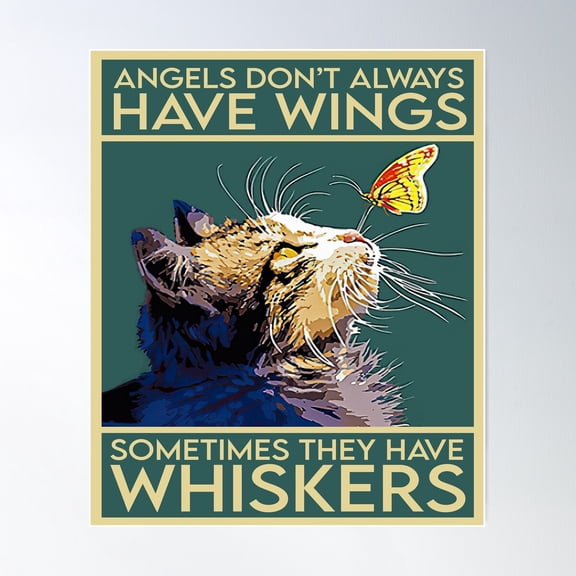 Angels Dont Always Have Wings Poster Wall Art, Modern Wall Decor For Living Room Bedroom, 16x24 UNFRAMED