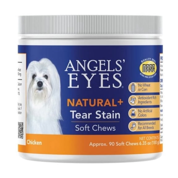 Angels' Eyes Natural Plus Tear Stain Formula Soft Chews for Dogs, Chicken Flavor, 90 Count