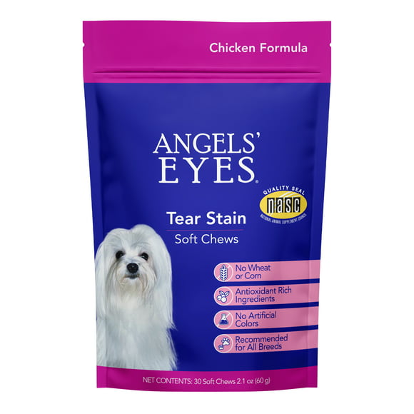 Angels’ Eyes Tear Stain Soft Chews for Dogs and Cats, Chicken Flavor, 30 Count Bag