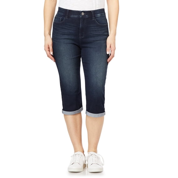 Angels Forever Young Women's 360 Sculpt 17" Mid-Rise Denim Capri