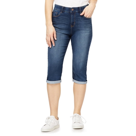 Angels Forever Young Women's 360 Sculpt 17" Mid-Rise Denim Capri