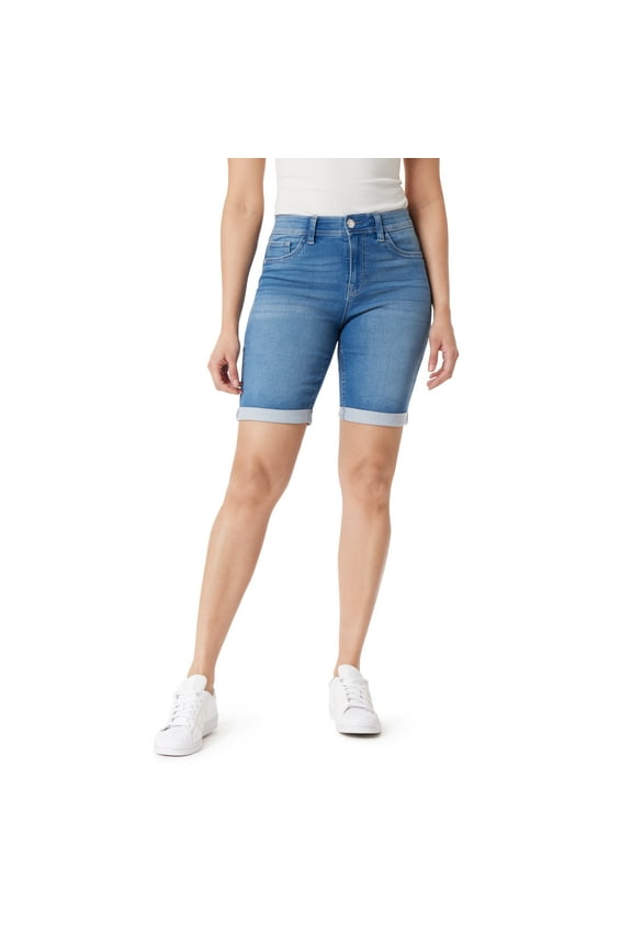 Women's 360 Sculpt 9" Mid-Rise Denim Bermuda Shorts