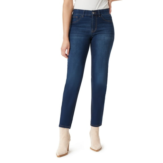 Angels Forever Young Women's 360 Sculpt Mid-Rise Straight Ankle Jeans
