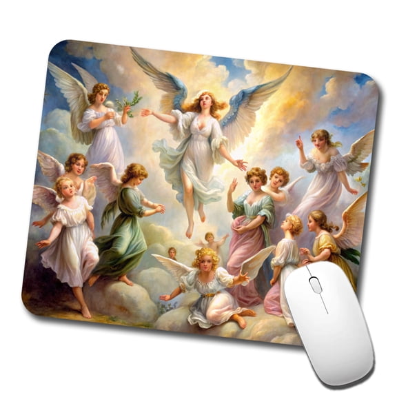 Angels Painting Watercolor Mouse Pad Low Profile Gaming Mat