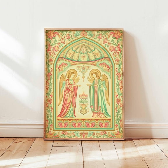 Angels Religious Art Print, Unframed Paper Poster 8x10in