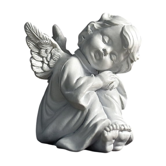Angels Resin Statue Figurine,Adorable Angel Sculpture Memorial Statue for Coffee Table, Book Shelf Decor Accents