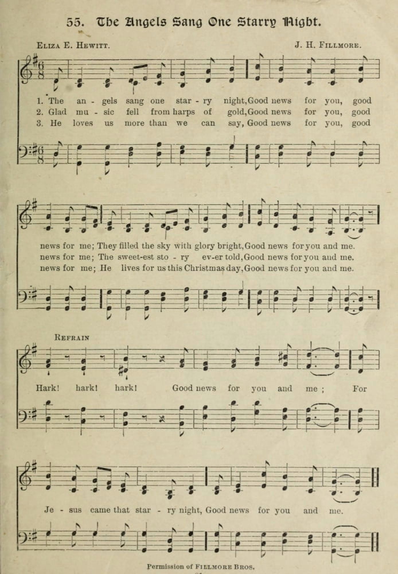 Angels Sang One Starry Night Gems of Christmas Song 1910 Canvas Art - (18 x 24)
