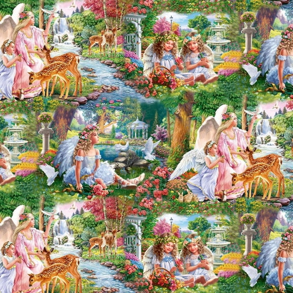 Angels Scenic Cotton Fabric