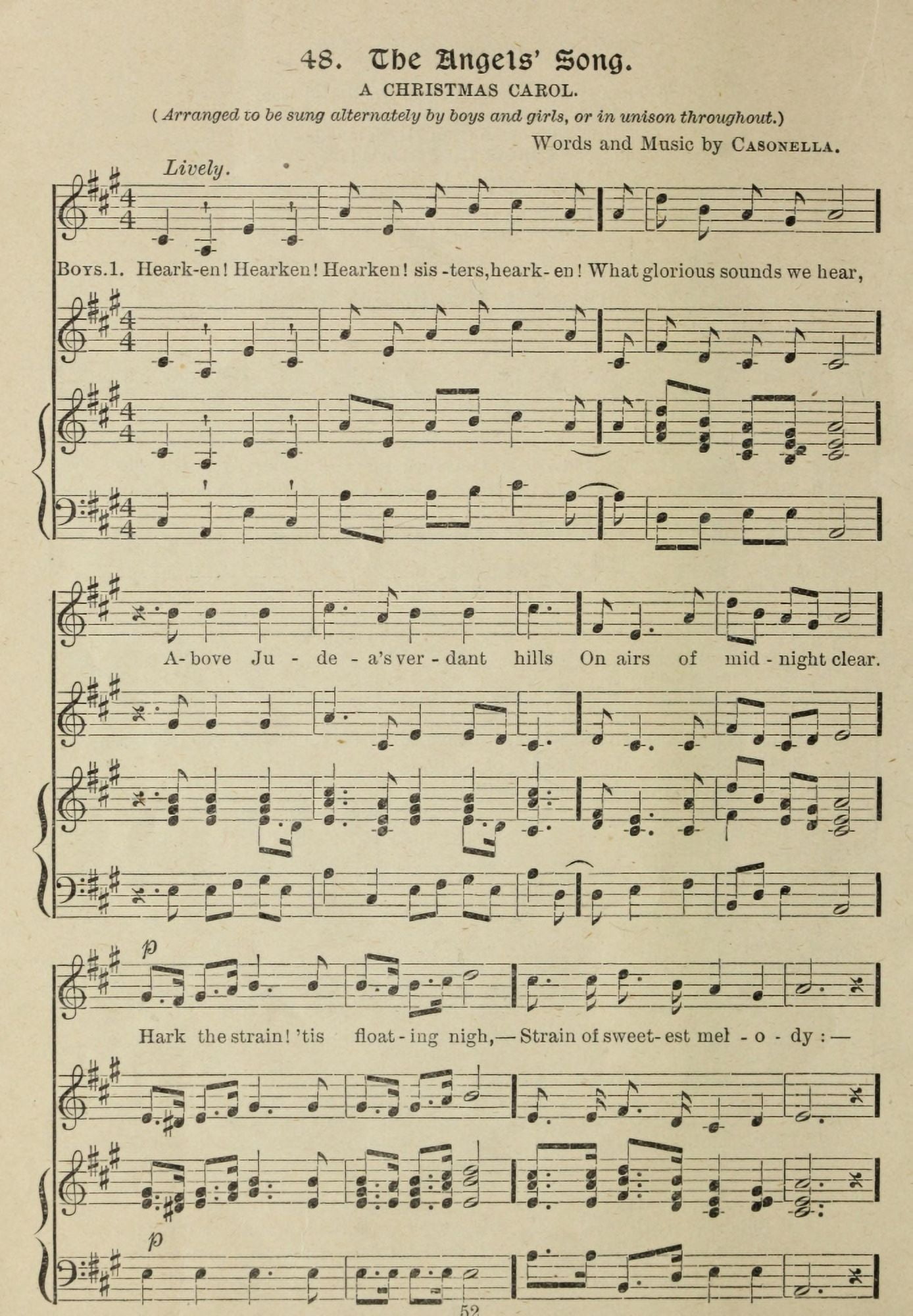 Angels Song 1 Gems of Christmas Song 1910 Canvas Art - (24 x 36)