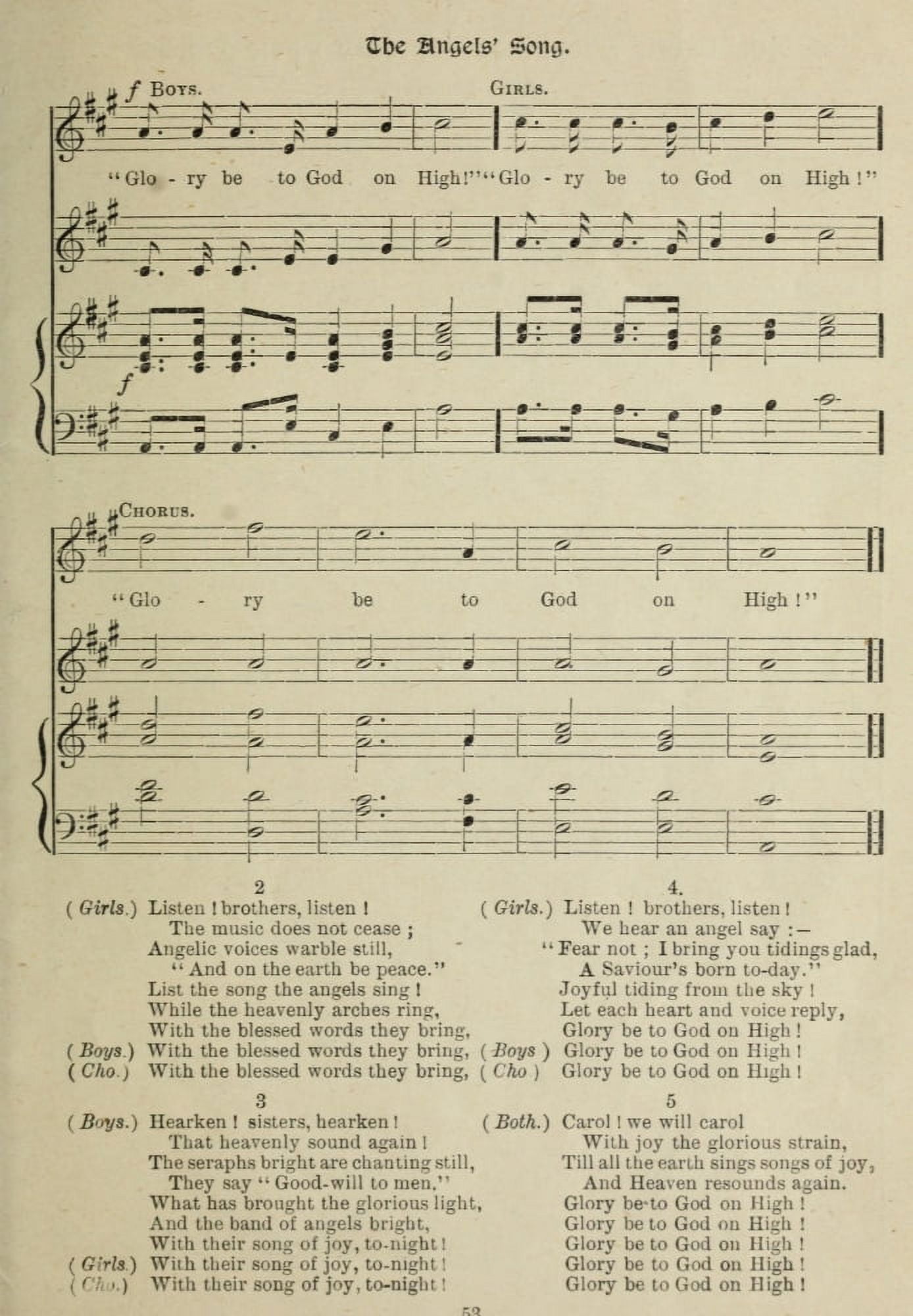 Angels Song 2 Gems of Christmas Song 1910 Canvas Art -  (24 x 36)