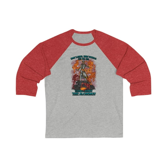 Angels Vs. Demons By Grandmarkee "The Alchemist" Unisex 3\4 Sleeve Baseball Tee