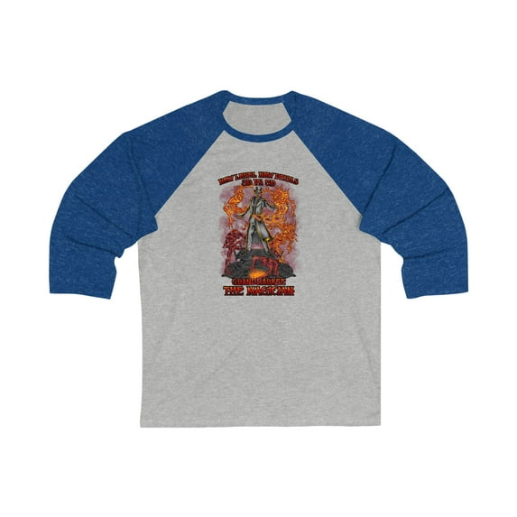 Angels Vs. Demons By Grandmarkee "The Magician" Unisex 3\4 Sleeve Baseball Tee