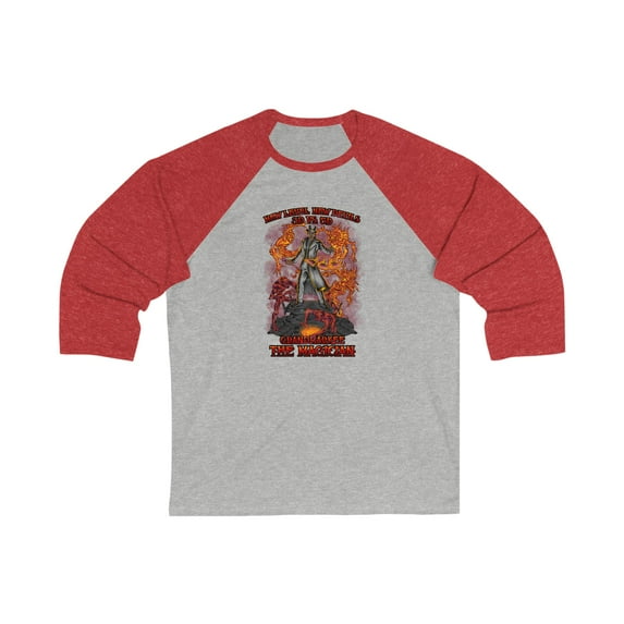 Angels Vs. Demons By Grandmarkee "The Magician" Unisex 3\4 Sleeve Baseball Tee