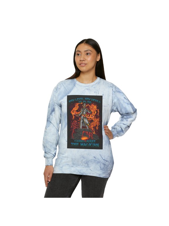 Angels Vs. Demons By Grandmarkee "The Magician" Unisex Color Blast Crewneck Sweatshirt