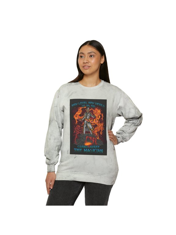 Angels Vs. Demons By Grandmarkee "The Magician" Unisex Color Blast Crewneck Sweatshirt