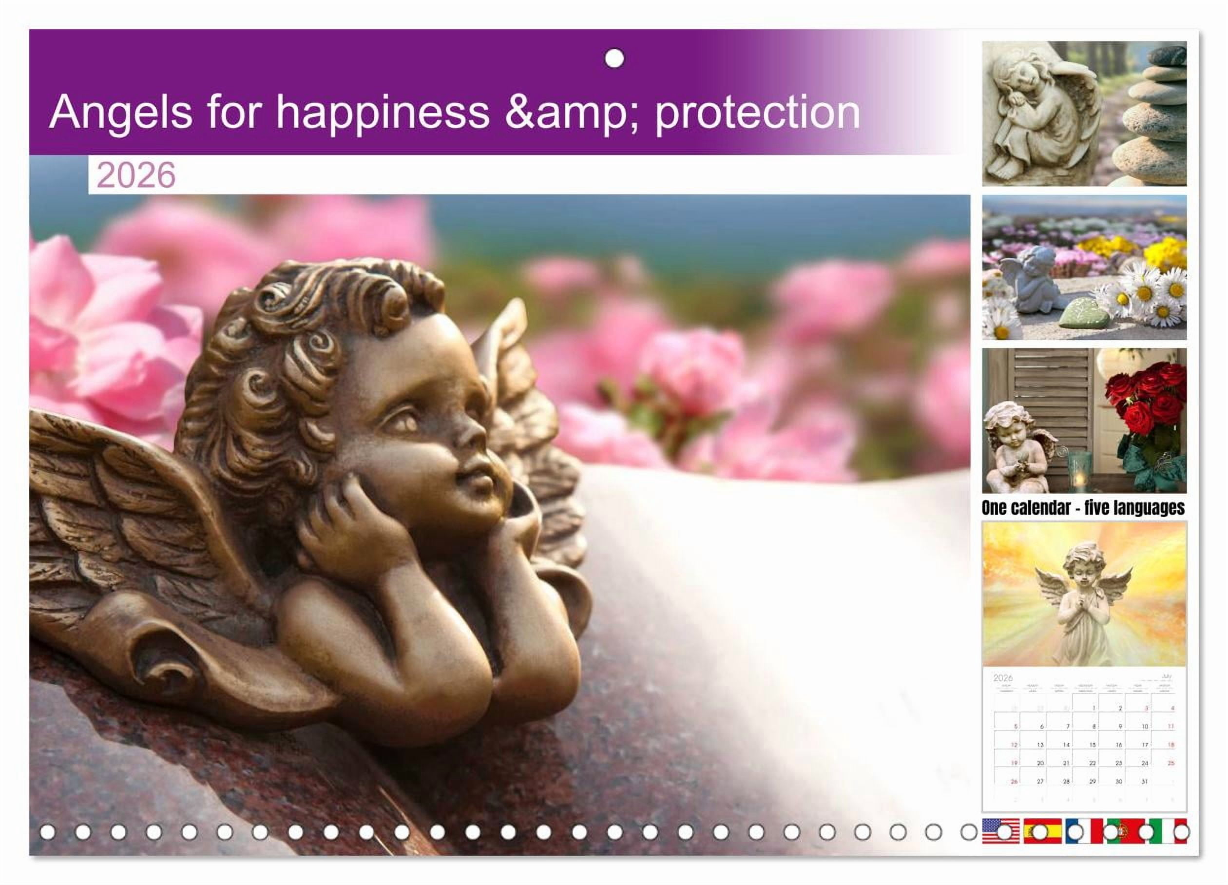 Angels for happiness & protection (Monthly Wall Calendar 2026 11.7 x 16 ...