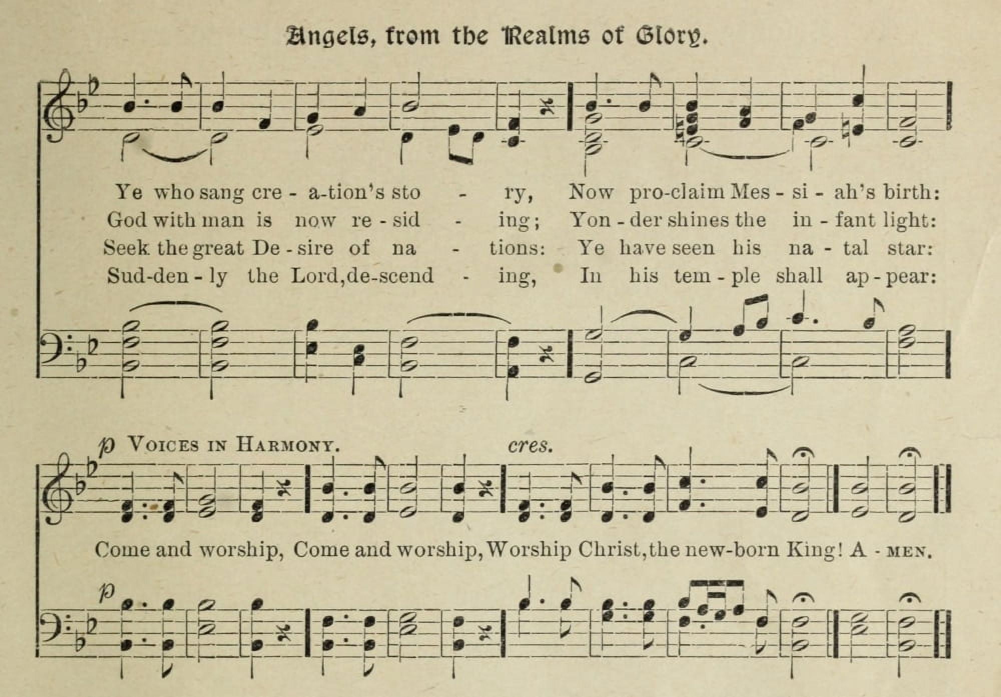 Angels from Realms of Glory Tunes 1 & 2 Smart & Montgomery Gems of Christmas Song Canvas Art - (24 x 36)
