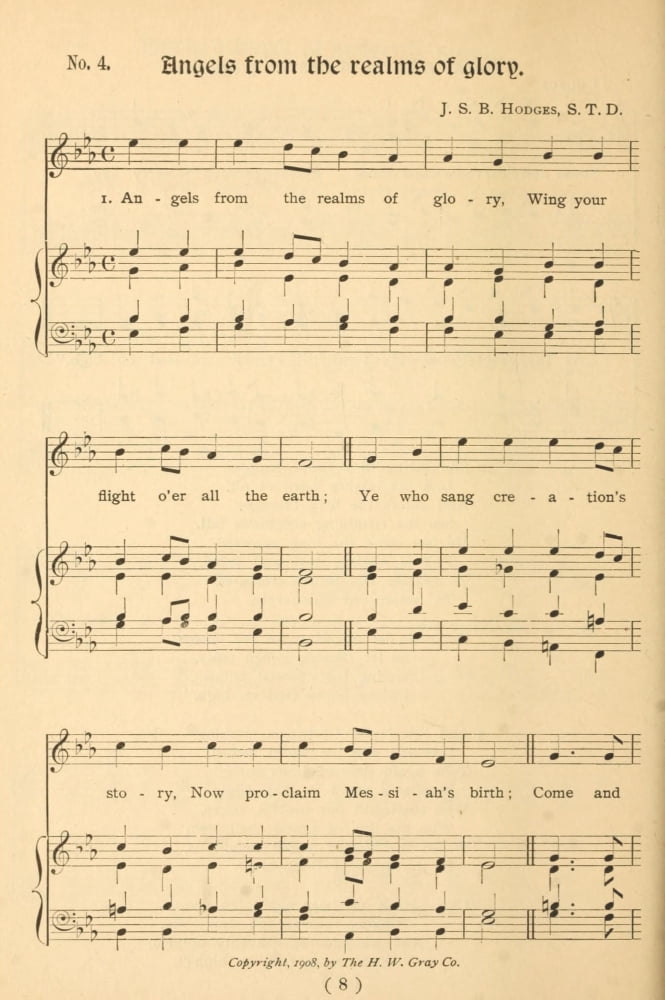 Angels from the Realms of Glory 1 Smart & Montgomery Christmas Carols & Hymns for children 1908 Canvas Art - (18 x 24)