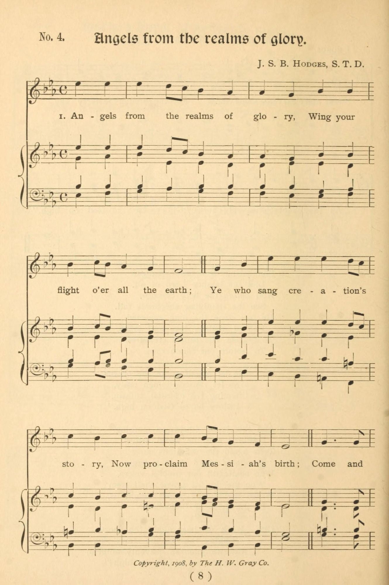 Angels from the Realms of Glory 1 Smart & Montgomery Christmas Carols & Hymns for children 1908 Canvas Art - (18 x 24)
