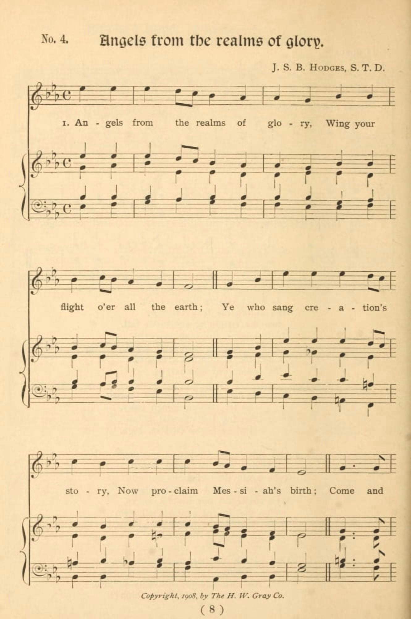 Angels from the Realms of Glory 1 Smart & Montgomery Christmas Carols for Children 1908 Canvas Art - (24 x 36)