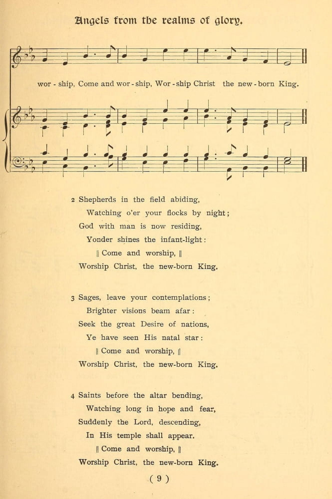 Angels from the Realms of Glory 2 Smart & Montgomery Christmas Carols for Children 1908 Canvas Art -  (24 x 36)
