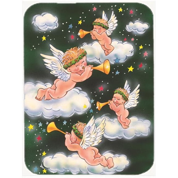 Angels on Green Glass Large Cutting Board