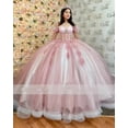thumbnail image 1 of Angelsbridep Lace Ball Gown Quinceanera Dresses Off Shoulder Crystal Appliques Sweet 16 Dress Lace -up Vestido 15 Anos SKUESD-Pink-2-26, 1 of 1