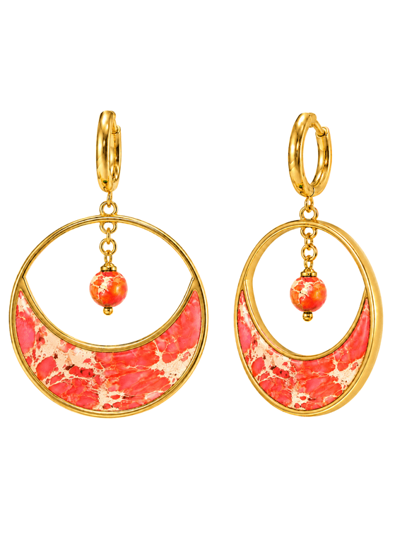 Big Drop Dangle Statement Earrings for Women, 14K Gold Plated