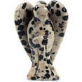 thumbnail image 1 of Angelstones Dalmatian Jasper Gemstone Peace Angel Pocket Guardian Angel Healing Statue 2 inch, 1 of 2