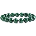 thumbnail image 1 of Angelstones Natural AAA Malachite Gemstone 10mm Round Beads Stretch Bracelet 7 Inch Unisex, 1 of 2