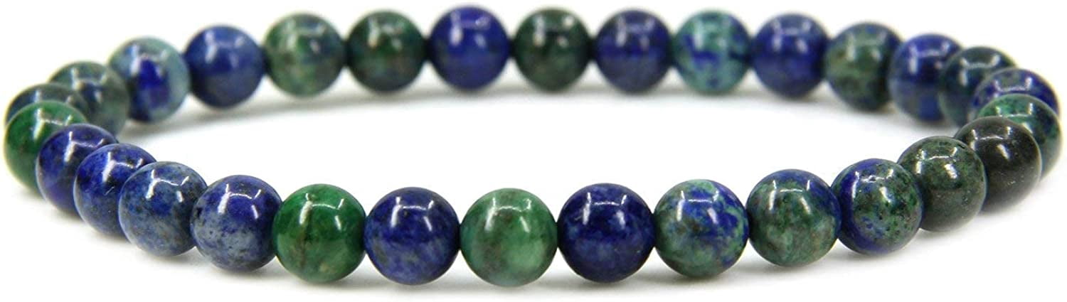 Angelstones Gemstone 6mm Round Beads Stretch Bracelet - Unisex Natural Gem Jewelry