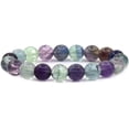 thumbnail image 1 of Angelstones Natural Multi-Color Fluorite Gemstone 10mm Round Beads Stretch Bracelet 7 Inch Unisex, 1 of 2