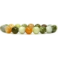 thumbnail image 1 of Angelstones Natural Multi-Color Nephrite Genuine Semi-Precious Gemstones Healing 10mm Beaded Stretch Bracelet 7" Unisex, 1 of 4