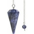 thumbnail image 1 of Angelstones Natural Sodalite Gemstone Rock Crystal Hexagonal Pointed Reiki Chakra Pendant Pendulum, 1 of 2