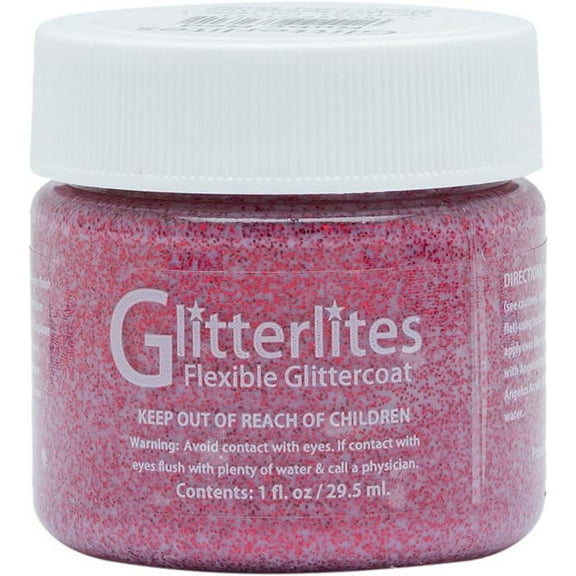 Angelus Flexible Glittercoat Glitter Paint, Ruby Red