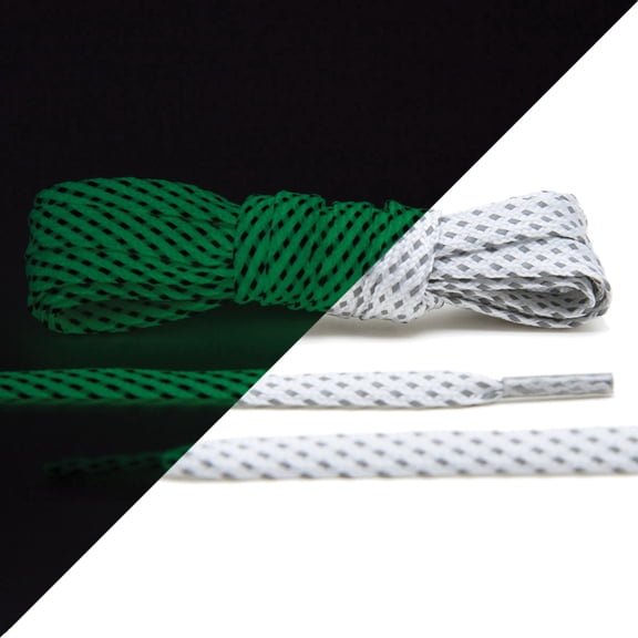 Angelus Lace Lab Flat Colored Shoe Laces - Glow in the Dark, 45" Long