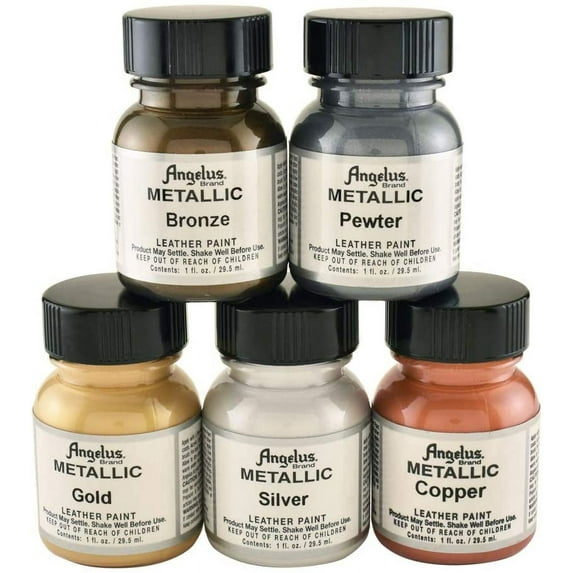 Angelus Metallic Leather Paint 1oz 5 Color Set