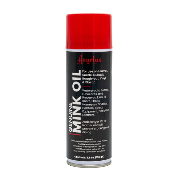 Angelus Mink Oil Spray Leather Conditioner Waterproof Repellent 5.5 oz.