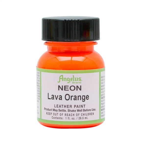 Angelus Neon Leather Paint, 1 oz., Lava Orange