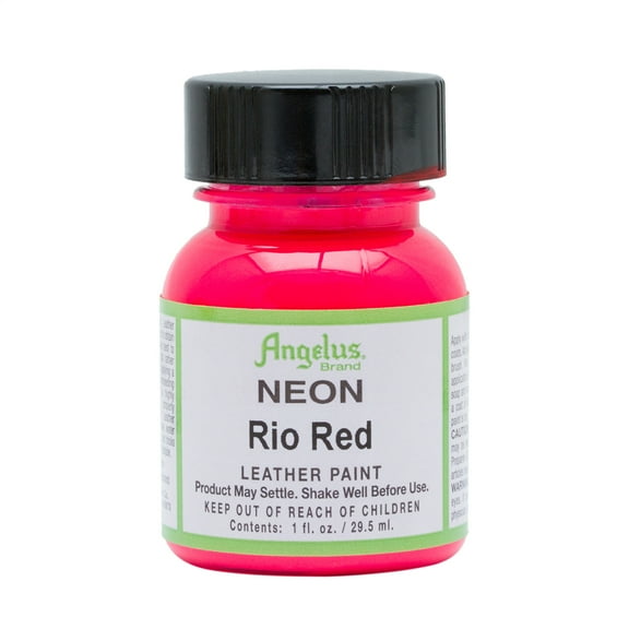 Angelus Neon Leather Paint, 1 oz., Rio Red